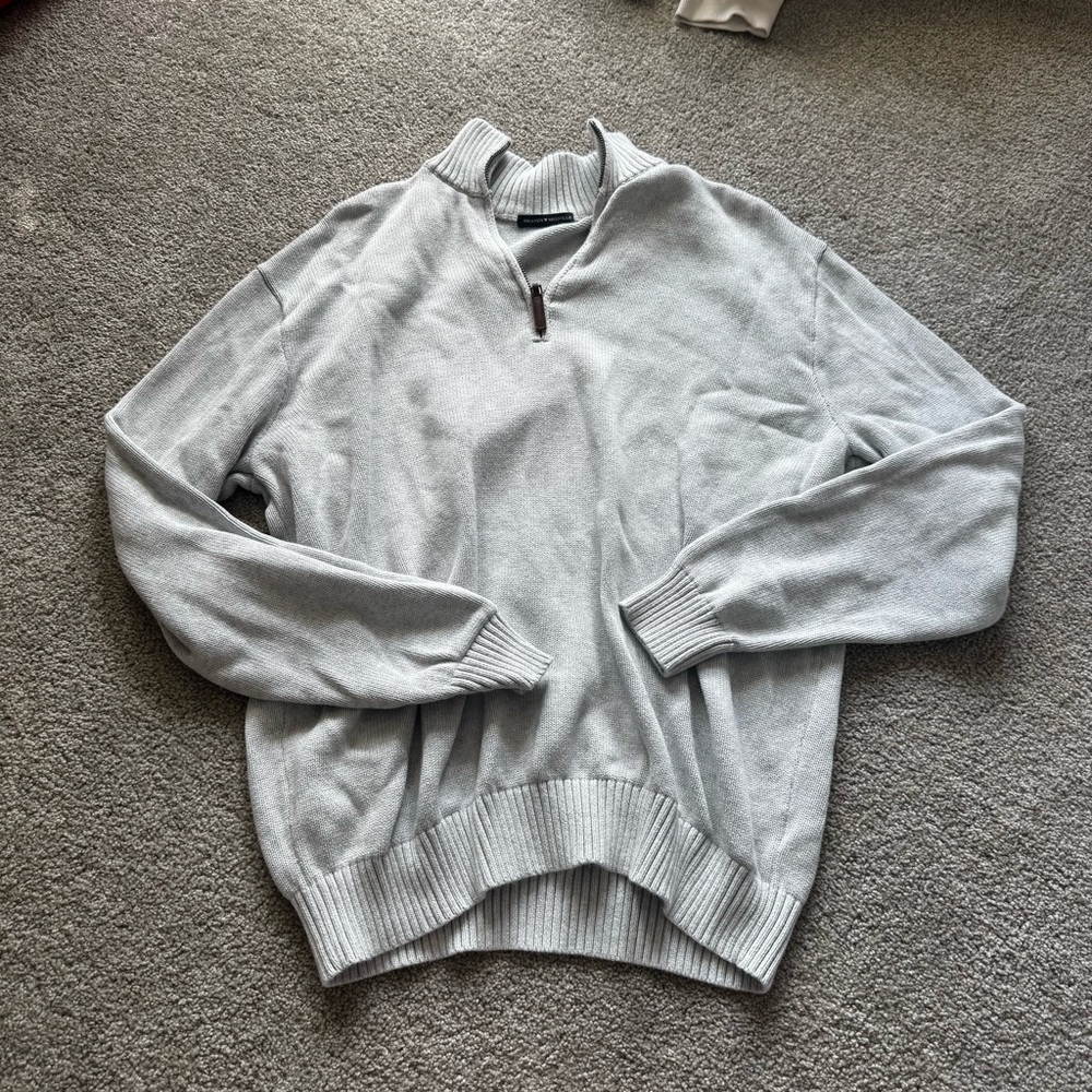 Brandy Melville Light Gray Zip-Up Sweater
